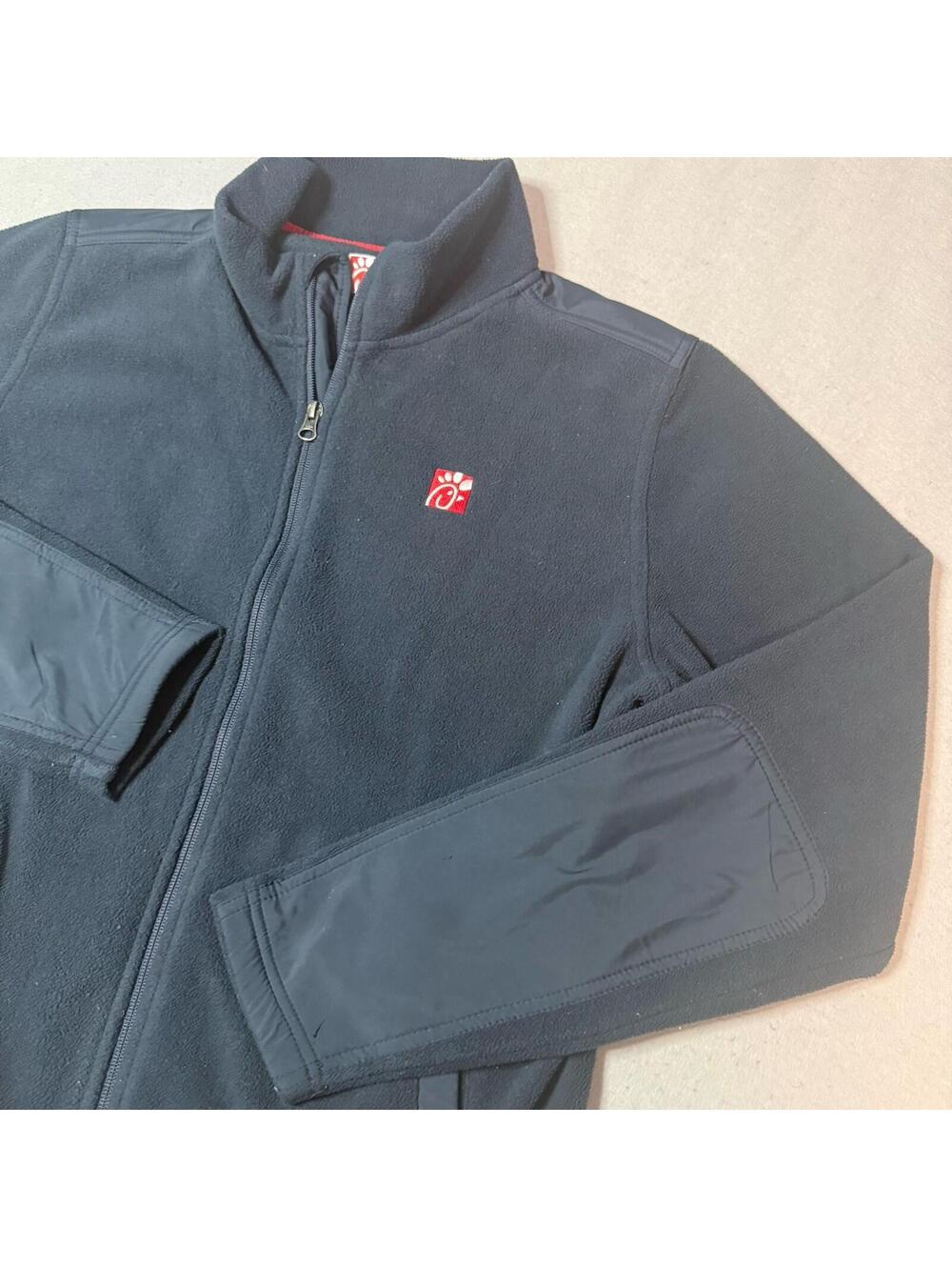 Oobe Chick-fil-A Team Style Mens Medium Navy Blue Full Zip Fleece Jacket Uniform